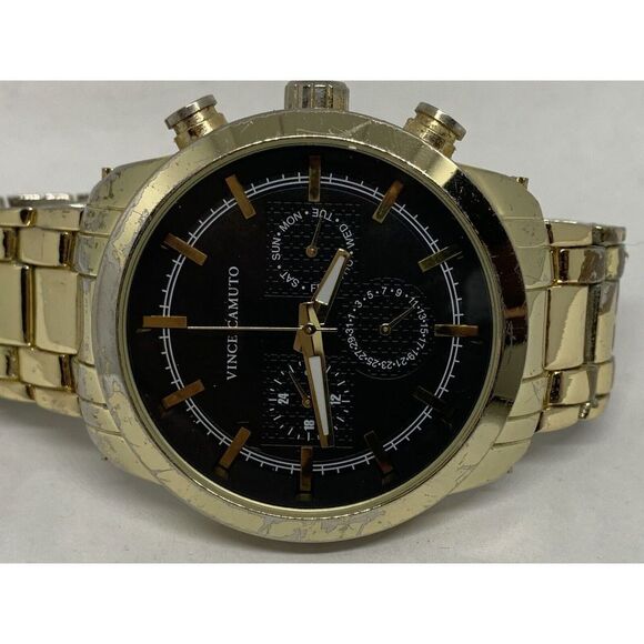 Vince Camuto VC1122GP Men's Stainless Steel Analog Black Dial Quartz Watch HK746 - Picture 6 of 11